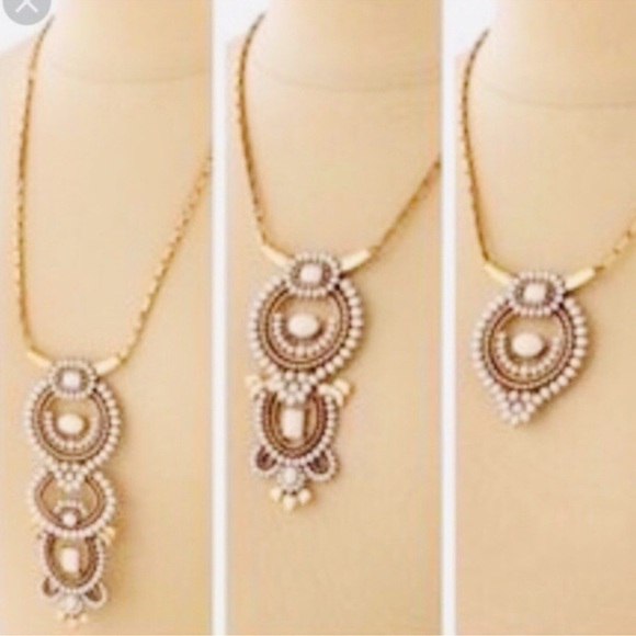 Stella & Dot Havana Pendant Necklace And Earrings Versatile! Convertible VTG - Picture 7 of 15
